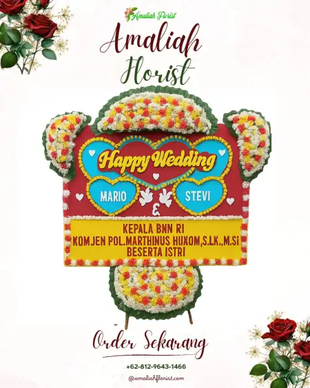 Papan Bunga Pernikahan Andey